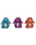 Комплект статуетки Nemesis Now Adult: Humor - Three Wise Dragonlings, 8 cm - 1t