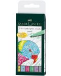Комплект маркери с четка Faber-Castell Pitt Artist - Пастелни цветове, 6 броя - 1t
