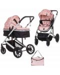Комбинирана бебешка количка Chipolino - Енигма, Розова вода - 1t