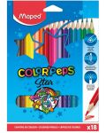 Комплект цветни моливи Maped Color Peps - Star, 18 цвята - 1t