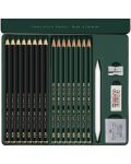 Комплект графитни моливи Faber-Castell Pitt & Castell 9000 - 20 броя - 4t
