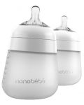 Комплект силиконови бутилки Nanobebe - Flexy, 270 ml, 2 броя, бели - 1t