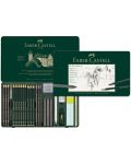 Комплект моливи Faber-Castell Pitt Graphite - 26 броя, в метална кутия - 2t