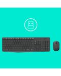 Комплект мишка и клавиатура Logitech - MK235,безжичен, тъмносив - 4t