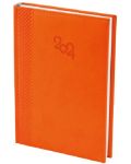 Комплект календар-бележник Spree - Оранжев, с химикалка Parker Royal Jotter Originals 80s, червена - 2t