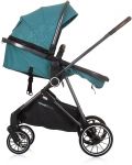 Комбинирана бебешка количка Chipolino - Аура, синьо-зелена - 6t