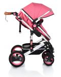 Комбинирана детска количка Moni - Gala, розова - 3t
