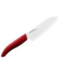 Комплект керамичен нож с белачка Kyocera - червен - 2t