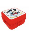 Комплект бутилка и кутия за храна Disney - Micky Mouse, червен - 2t