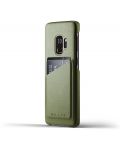 Кожен калъф с джоб Mujjo за  Galaxy S9, маслинен - 1t