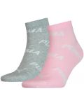 Комплект чорапи Puma - BWT Cushioned, 2 чифта , розови/сиви - 1t