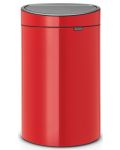 Кош за отпадъци Brabantia - Touch Bin New, 40 l, Passion Red - 1t