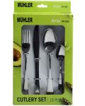 Комплект прибори за хранене Muhler - Aria MR-1601, 16 части, сребристи - 2t