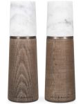 Комплект мелнички за сол и пипер Cole & Mason - Marble, 18.5 х 6 cm, дърво и бял мрамор - 1t