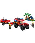 Конструктор LEGO City - Пожарникарски камион 4 х 4 със спасителна лодка (60412) - 2t