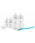 Комплект за новородено от 4 броя шишета Philips Avent - Natural Response 3.0, четка и залъгалка (0-3m) - 4t