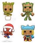 Комплект ключодържатели Funko Pocket POP! Marvel: Marvel - Happy Holidays Tree Box (Glows in the Dark) (Diamond Collection) - 2t