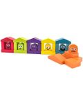 Комплект дървени блокчета Cubika - Цветни къщички - 1t