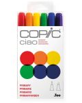 Комплект маркери Too Copic Ciao - Основни тонове, 6 цвята - 1t