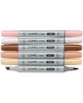 Комплект маркери Too Copic Ciao - Телесни тонове, 6 цвята - 2t