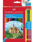 Комплект цветни моливи Faber-Castell Castle - 36 цвята, с острилка - 1t