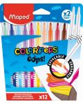 Комплект флумастери Maped Color Peps Oops - 10 цвята + 2 изтриващи - 1t
