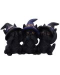 Комплект статуетки Nemesis Now Adult: Humor - Three Wise Black Cats, 11 cm - 1t