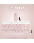 Комплект мишка и клавиатура Logitech - MK470 Slim Combo, безжични, rose - 11t