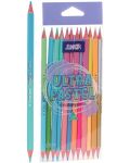 Комплект двувърхи цветни моливи Junior - Ultra Pastel, 12 броя - 2t