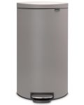 Кош за отпадъци Brabantia - FlatBack+, 30 l, Mineral Concrete Grey - 1t