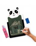Комплект дъска за рисуване и цветни тебешири Apli Kids - Панда - 3t