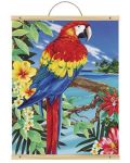Комплект за рисуване с акрилни бои върху платно Royal - Папагал, 31 х 41 cm - 1t