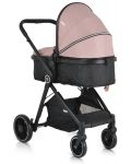 Комбинирана бебешка количка Moni - Rio, розова - 3t