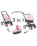 Количка за кукли 3 в 1 Smoby - Pram Quinny. светлорозова - 2t