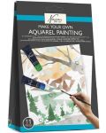 Комплект за оцветяване с акварелни бои Grafix - Пейзажи - 1t