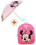 Комплект за детска градина Vadobag Minnie Mouse - 3D раница и чадър, Never Stop Laughing - 1t
