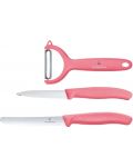Комплект от 2 ножа и белачка Victorinox - Swiss Classic, Trend Colors, розови - 2t