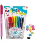 Комплект химикалки Carioca - Fiorella Fluo, 10 цвята - 1t