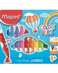 Комплект джъмбо флумастери Maped Color Peps - Early Age, 12 цвята - 1t
