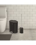 Комплект кошче и четка за тоалетна Inter Ceramic - 8355B, 6 L, черен мат - 5t