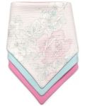 Комплект бебешки бандани Kiki Bibs - Pink Rose, 3 броя - 1t