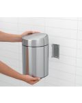 Кош за отпадъци Brabantia - Slide, 5 l, метална кофа, Brilliant Steel - 8t