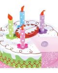 Игрален комплект Lelin - Дървена сметанова торта за рожден ден - 2t