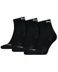 Комплект чорапи Puma - Cushioned Quarter, 3 чифта, черни - 1t