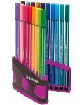Комплект флумастери Stabilo Pen 68 - 20 цвята, лилава кутия - 3t