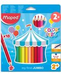 Комплект моливи Maped Color Peps - My First Jumbo, 18 цвята - 1t