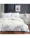 Комплект за спалня TAC - Paisley, 100% памук, сатениран, бяло/син - 1t