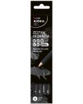 Комплект графитни моливи Kidea - 6 броя, с въглен - 1t