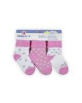 Комплект бебешки термо чорапи KikkaBoo - Памучни, 2-3 години, 3 чифта, розови - 1t