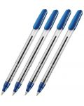 Комплект химикалки Corvina Teknoball - 1.0 mm, 4 броя, сини - 1t